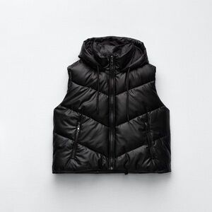 NWT FAUX LEATHER PUFFER VEST